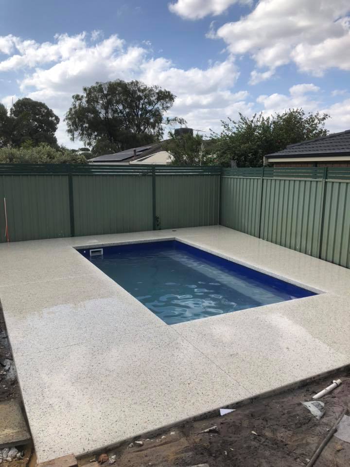 Honed Concrete with Pool Bullnose Edging