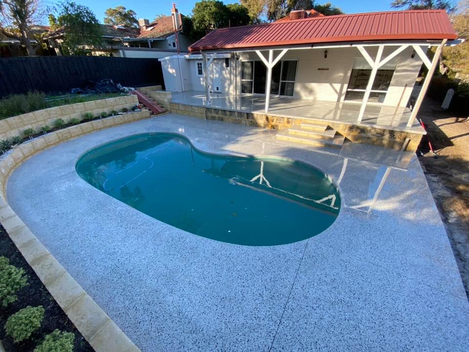 Honed concrete in East freo